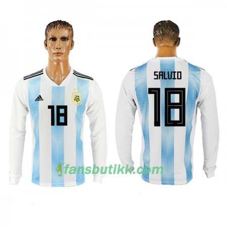 Fotball-VM 2018 Argentina drakt Salvio 18 Hjemmetrøye Langermet